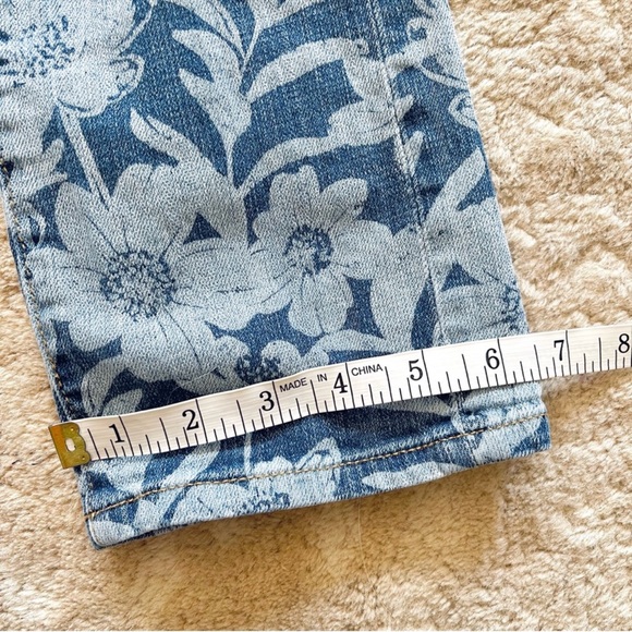 Pilcro And The Letterpress Slim Boyfriend Boho Floral Print Blue Jeans Size 25 - Picture 7 of 13